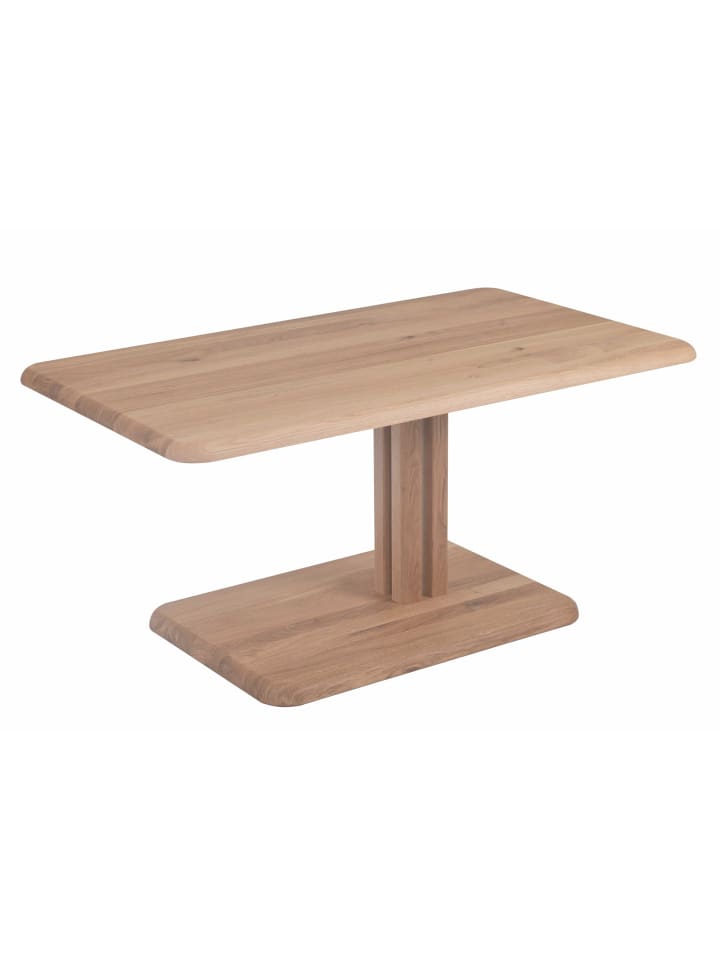COUCHTISCH höhenverstellbar Ciel 100x49x60 Massivholz Wildeiche Bianco