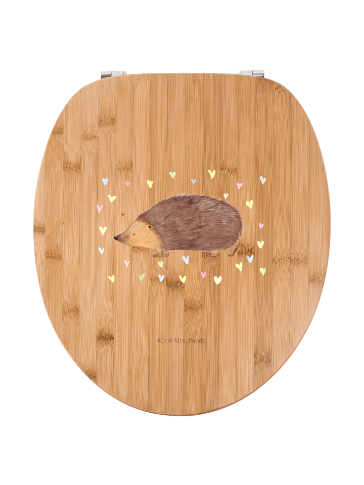 Holz WC Sitz Igel Herzen ohne Spruch in Braun