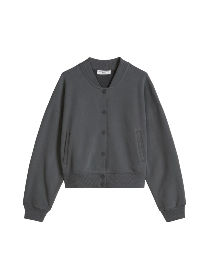 Sweat-College-Jacke cropped in Light Graphite