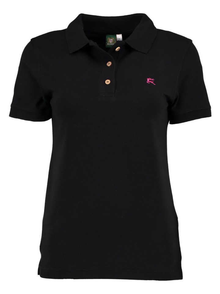 Poloshirt Laukas in schwarz