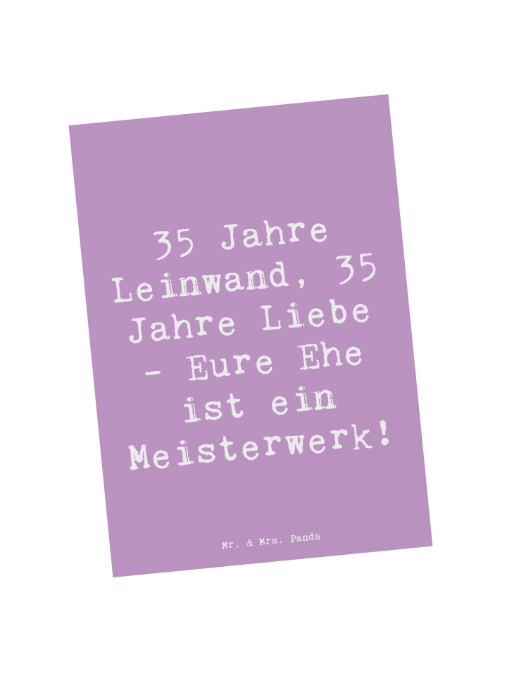 Postkarte Spruch 35. Hochzeitstag Leinwandhochz... in Lavendeltraum