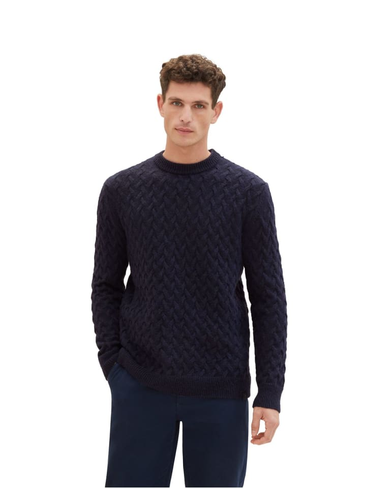 Pullover COSY CABLE KNIT in Blau