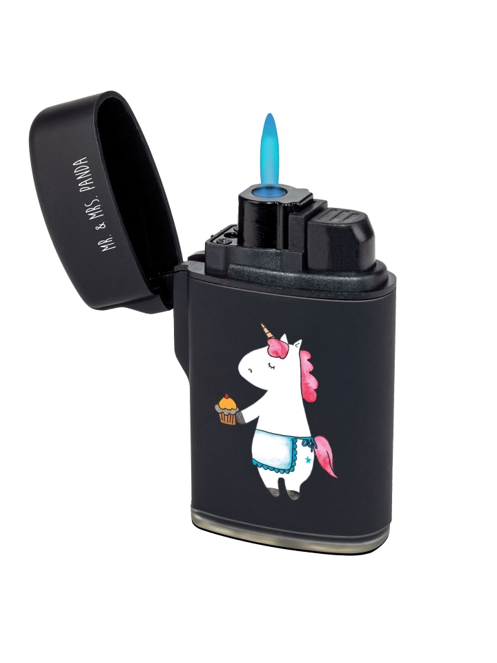 Feuerzeug Einhorn Muffin ohne Spruch in Schwarz