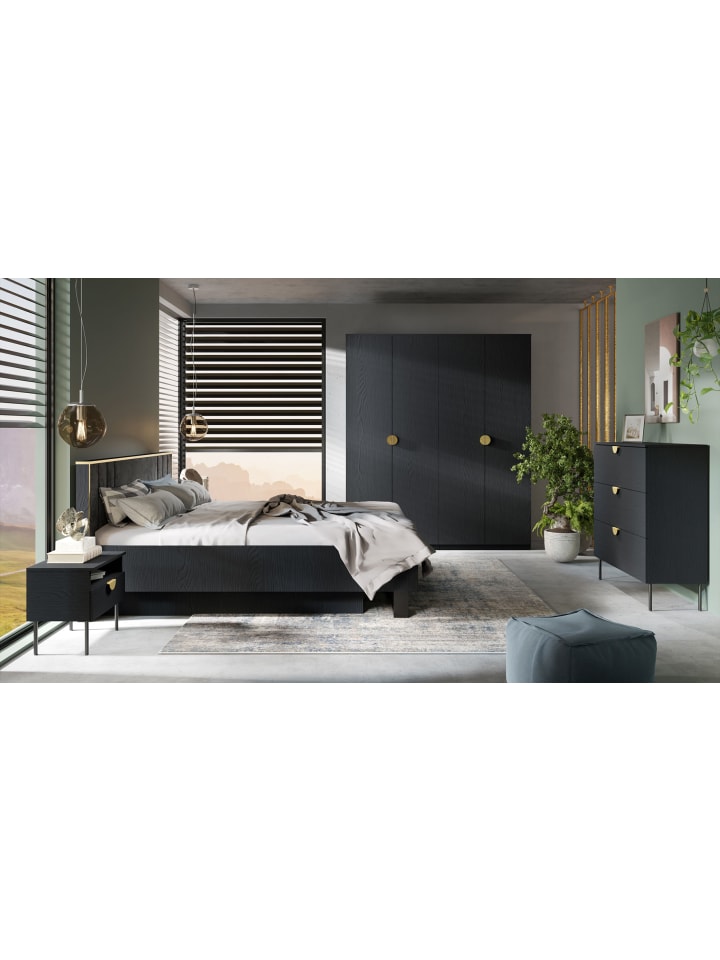 Schlafzimmer-Set 5-teilig Mond anthrazit 548 / 210 / 209cm