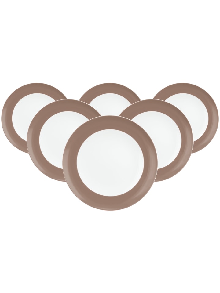6er Set Speiseteller Liberty Pure Colors in Cocoa Brown ø 27 cm