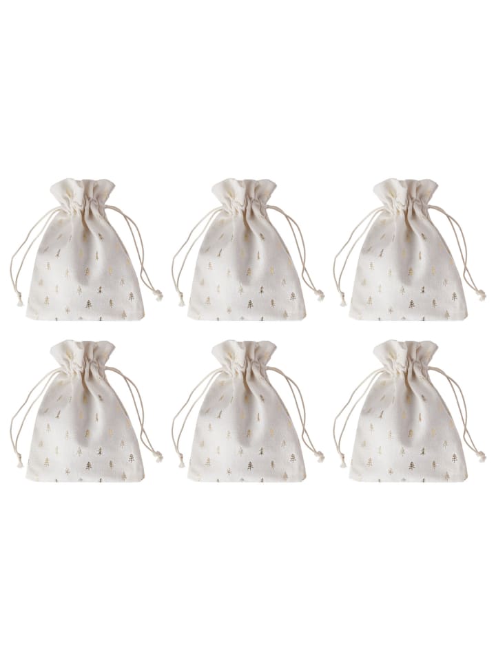 Butlers Geschenke-Säckchen PACK-A-BAG 6er-Set in Creme