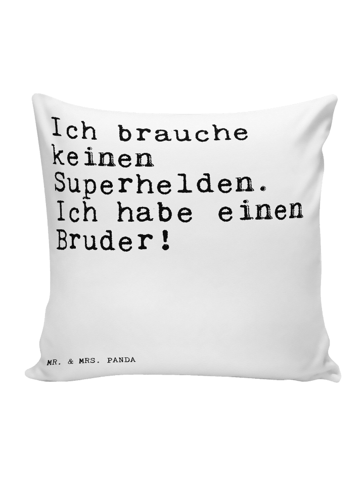Kopfkissen Ich brauche keinen Superhelden.... m... in Weiß