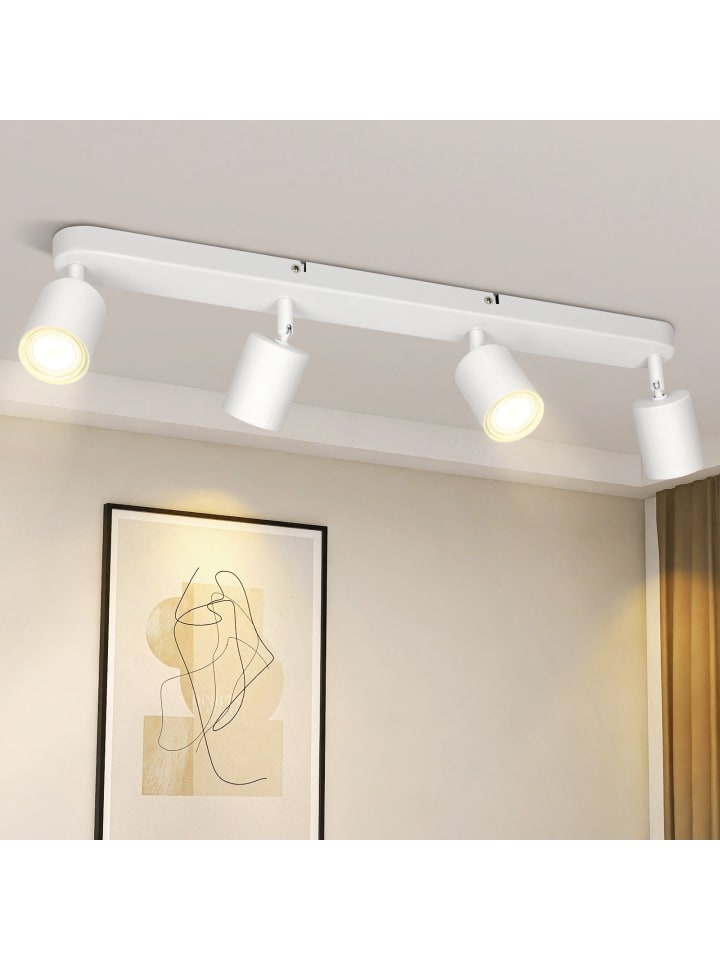 Deckenleuchte in Weiß 4-flammige GU10 Modern Deckenspot Schwenkbar Design