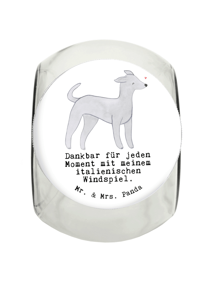 Leckerli Glas Italienisches Windspiel Moment mi... in Weiß