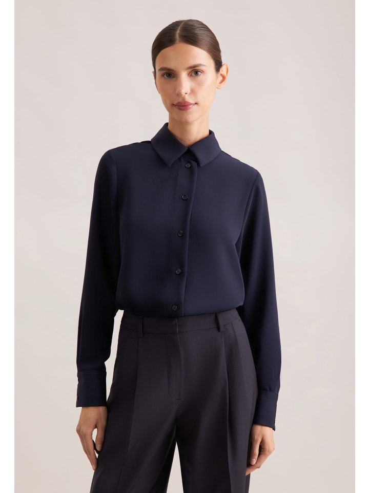 Hemdbluse Regular in Dunkelblau
