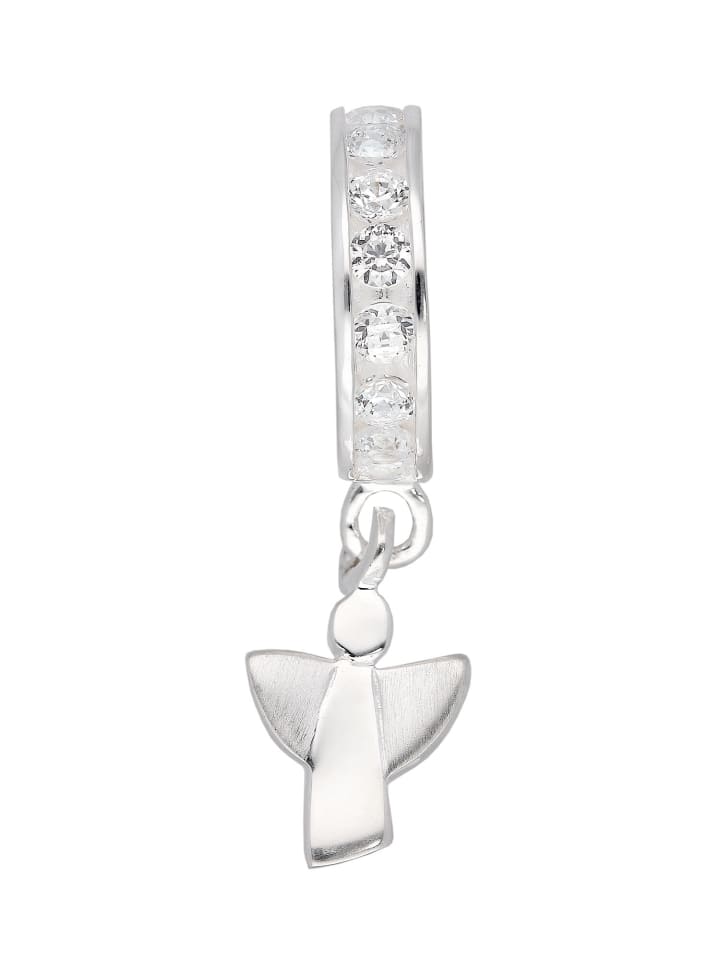 925 Silber Anhänger mit Zirkonia Ø 10 mm in silber