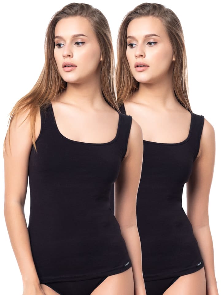 Tank Top (2er Set) Modern-Collection in schwarz