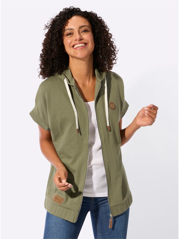 Sweatjacke in khaki