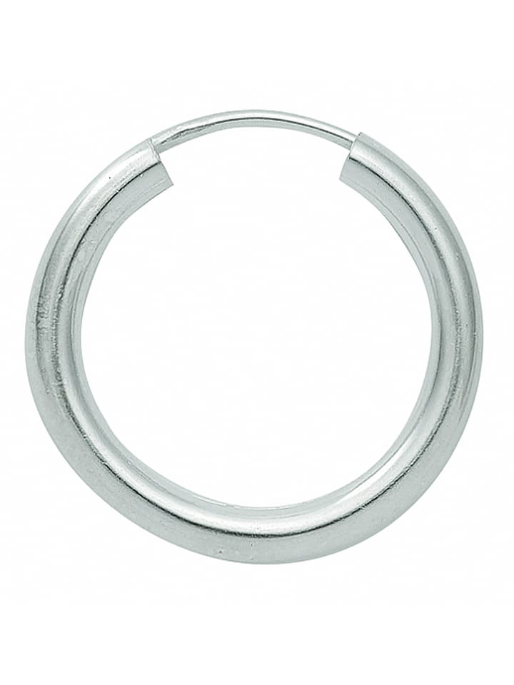 Damen 925 Silber Ohrringe / Creolen Ø 15 mm in silber