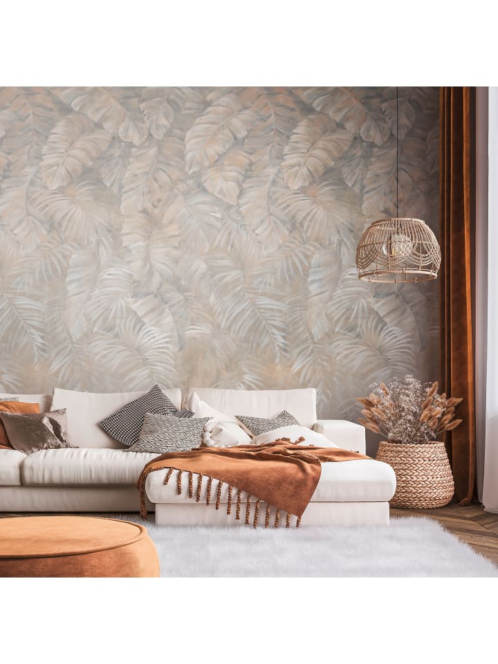 Tapete Palm Serenity in Beige-Braun