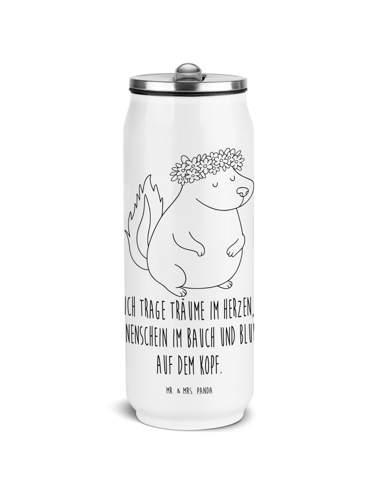 Thermosbecher Stinktier  mit Spruch in Weiß