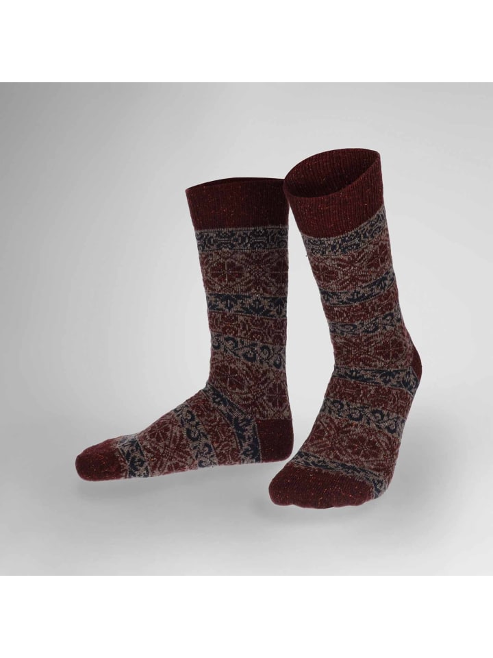 Socken Noble Nordic Fashion in wine red