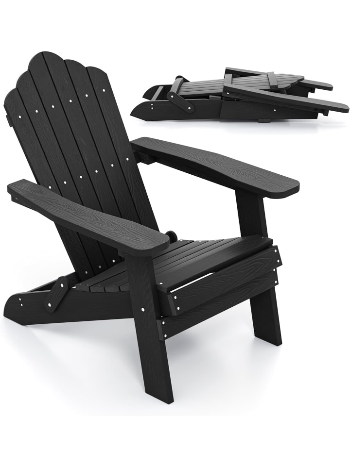 Adirondack Stuhl klappbar in Schwarz
