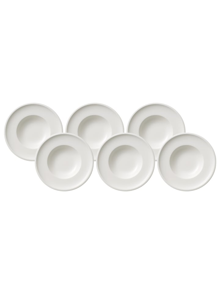 6er Set Suppenteller Artesano Original in Weiß ø 25 cm
