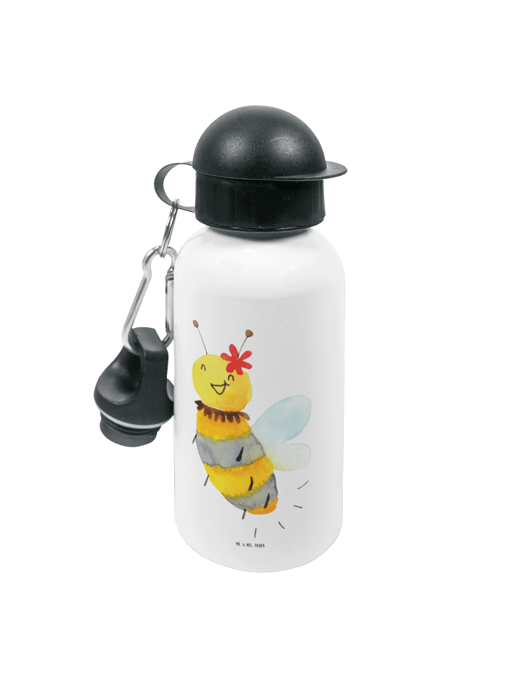 Sportflasche Biene Blume ohne Spruch in Weiß