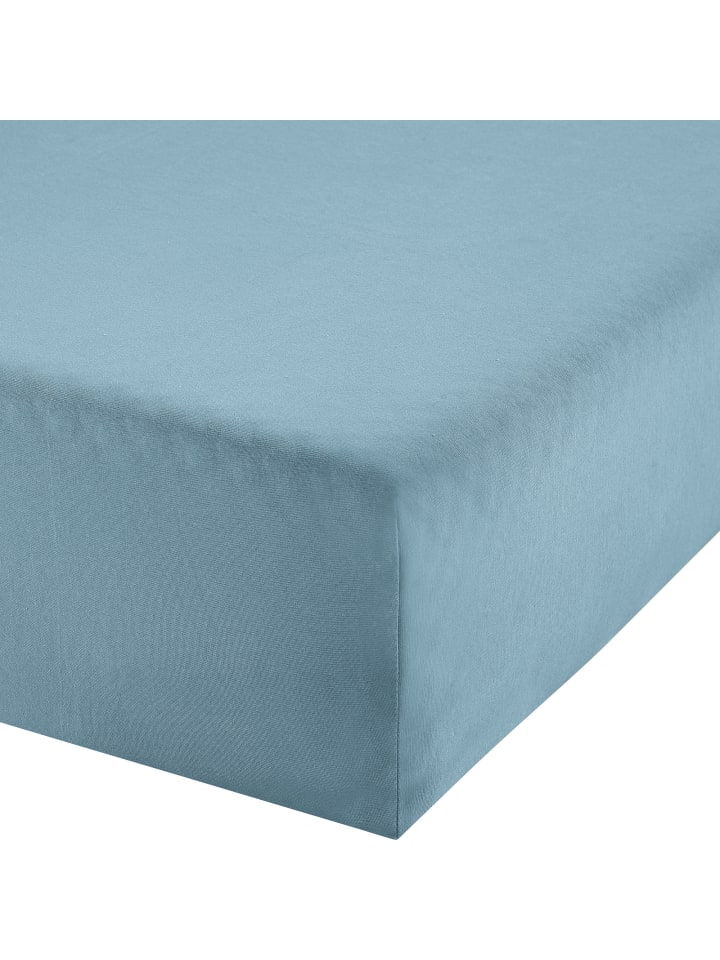 Single-Jersey Boxspringbett-Spannbettlaken Freising in blau
