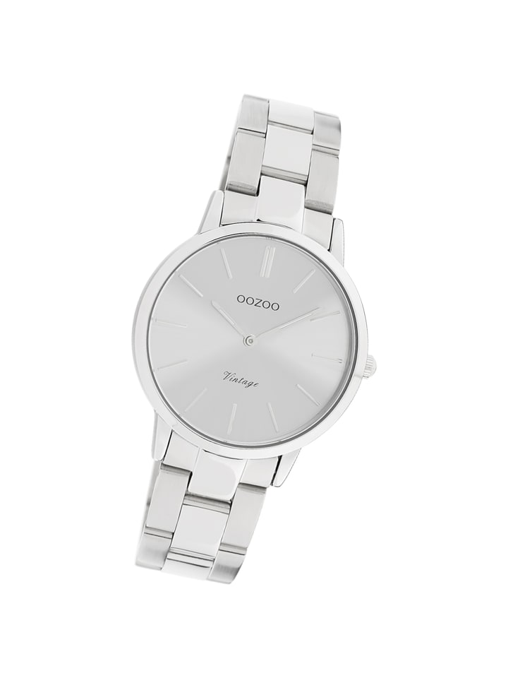Analog-Armbanduhr Oozoo Vintage Series silber mittel (ca. 34mm)