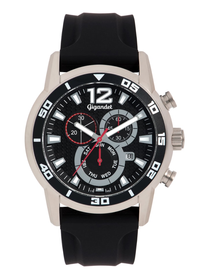 Quarzuhr Chronograph "SPEEDBIKE" in Schwarz/Silber