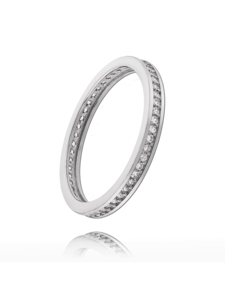 333 Weißgold - 8 Karat Damen Ringe 1-reihig Zirkonia Fingerring 58 (18,5)