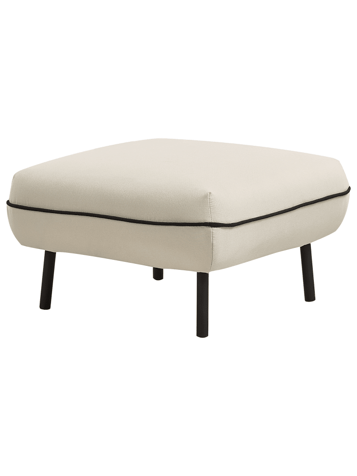 Ottomane TONSBERG in Beige/Schwarz - (W) 68 x (H) 42 x (L) 68 cm