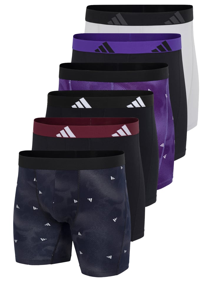 Long Short / Pant Active Flex Cotton in Schwarz / lila / weiß