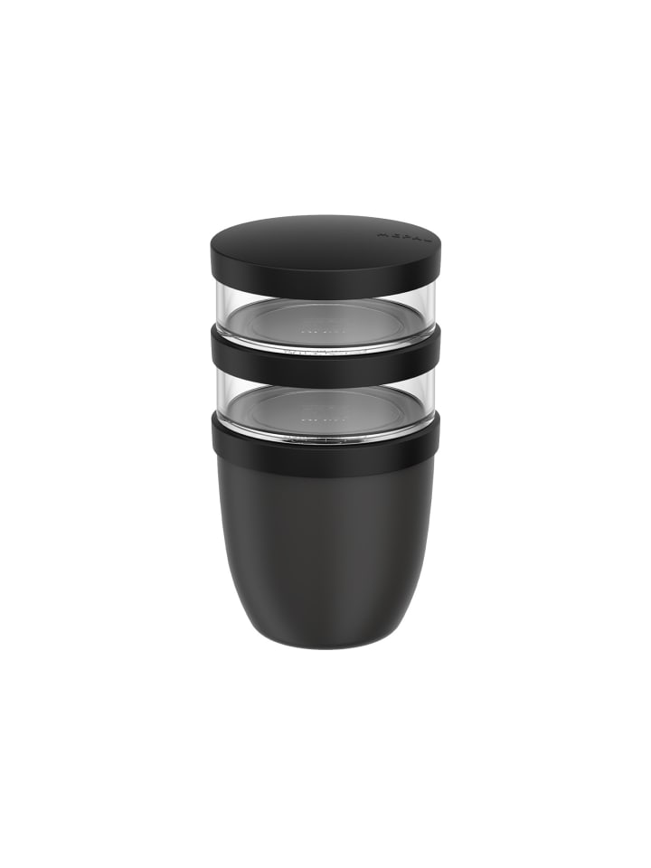 Lunchpot Ellipse in 500 ml + 2x 200 ml in Nordic Black