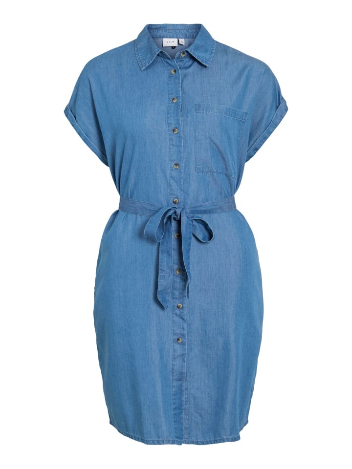 Etuikleid in Medium Blue Denim