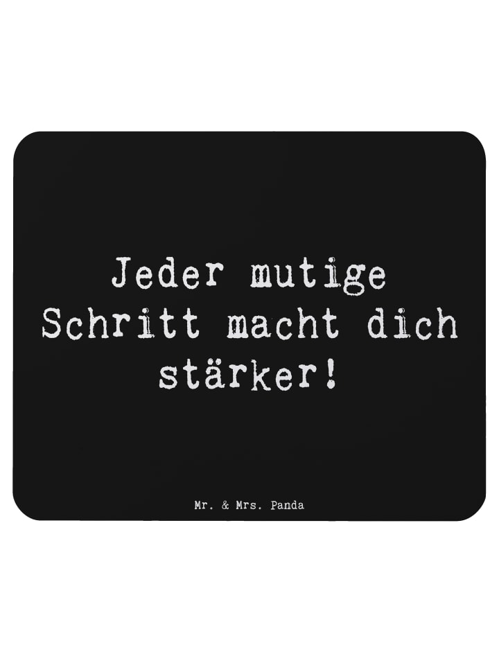 Mousepad Spruch Angst überwinden mit Spruch in Schwarz