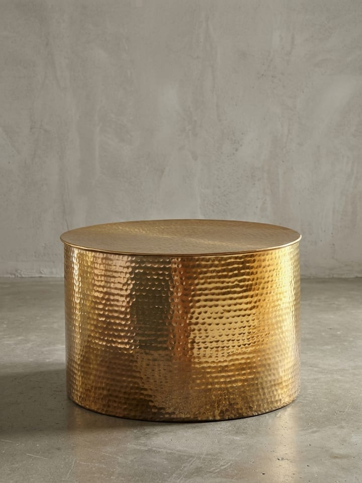 Beistelltisch Modern | Oriental, Hammerschlag, Ø61cm in Gold