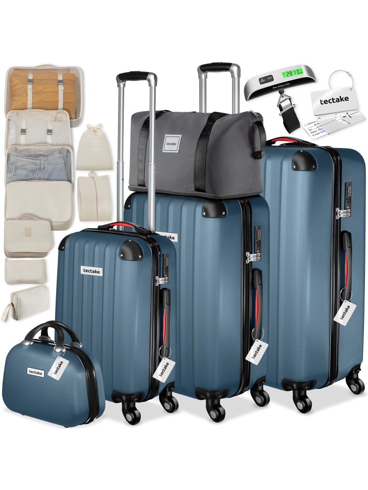 Hartschalenkoffer-Set 19-teilig aus ABS-Kunststoff, Kofferwaage