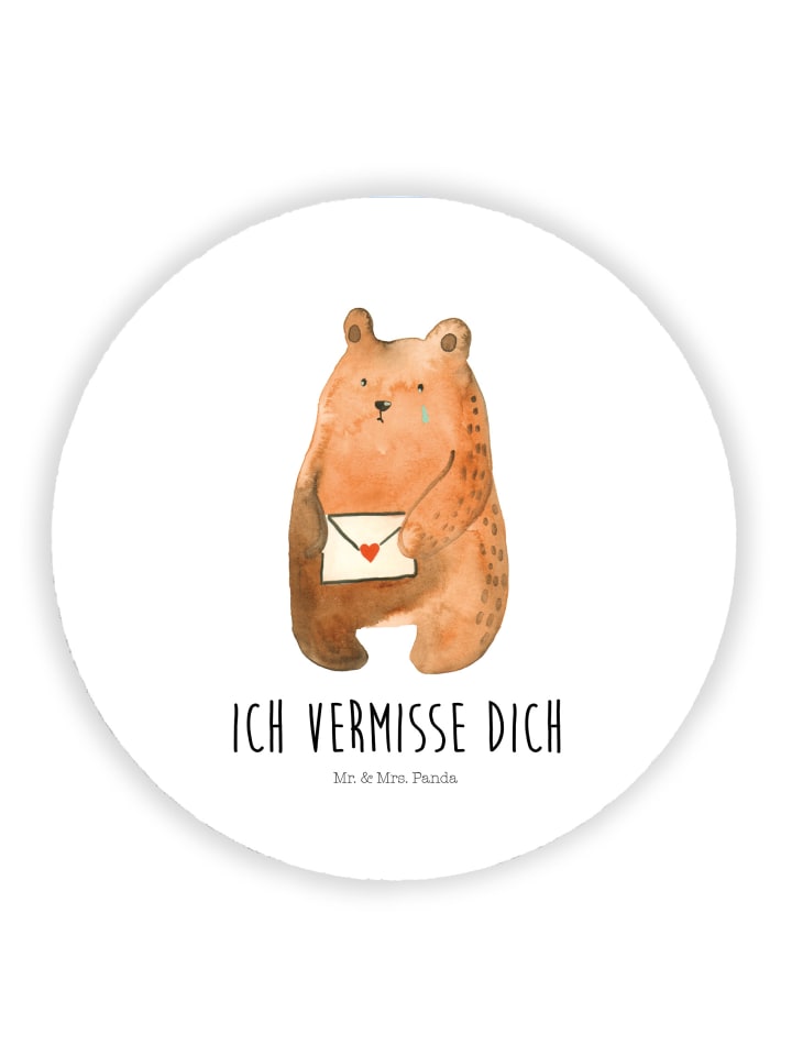 Magnet Bär Liebesbrief mit Spruch in Weiß