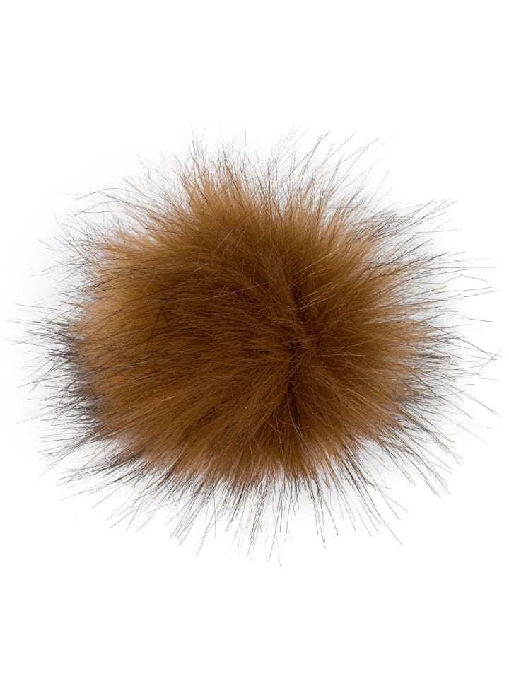 Kunstfell Bommel Fake Fur in Braun-Schwarz