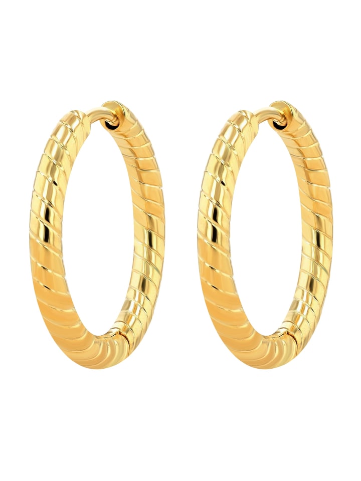 Adeliás Damen Creolen aus Edelstahl in gold