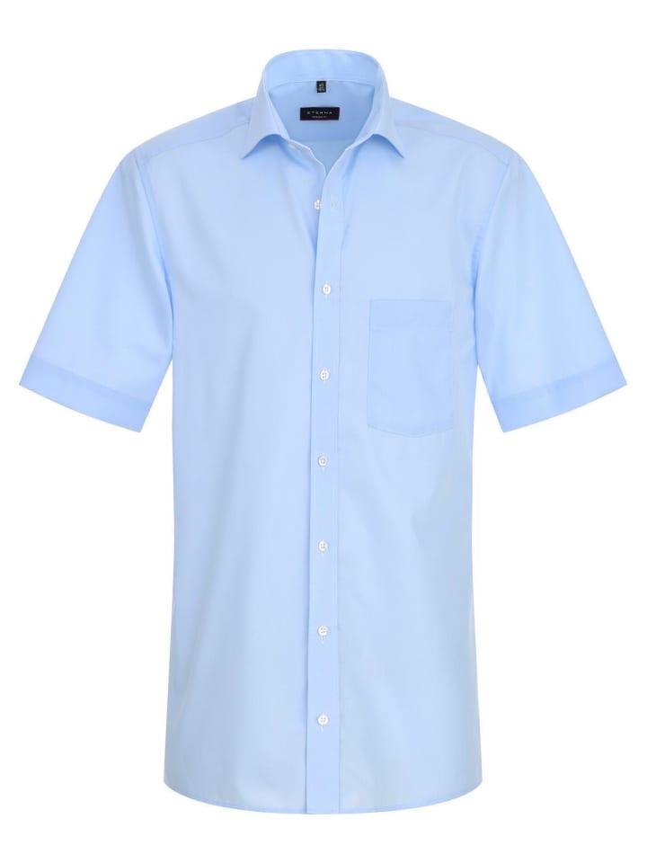 Kurzarm Hemd Modern-Fit Popeline in Blau