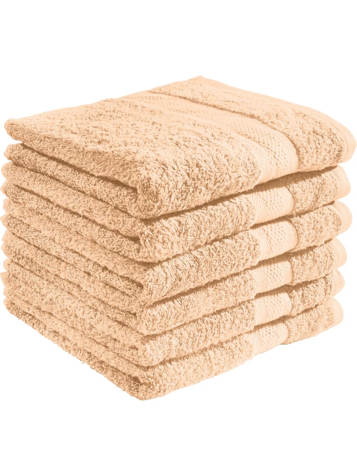 Frottier Handtuch 6er-Pack Chicago in apricot
