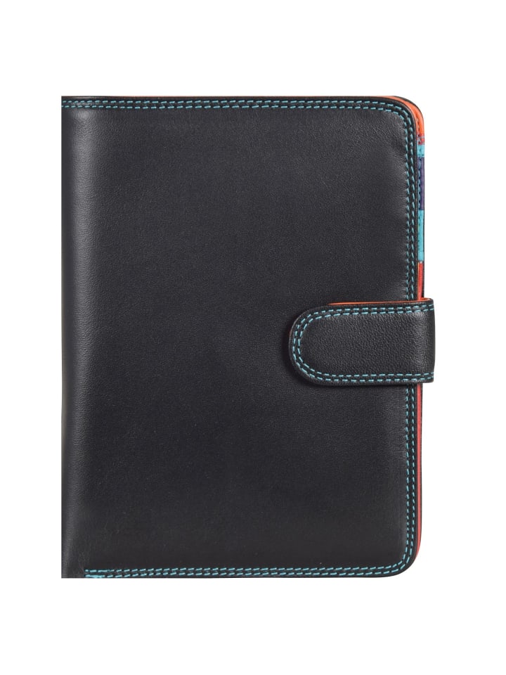 Large Wallet Geldbörse Leder 14 cm black/pace