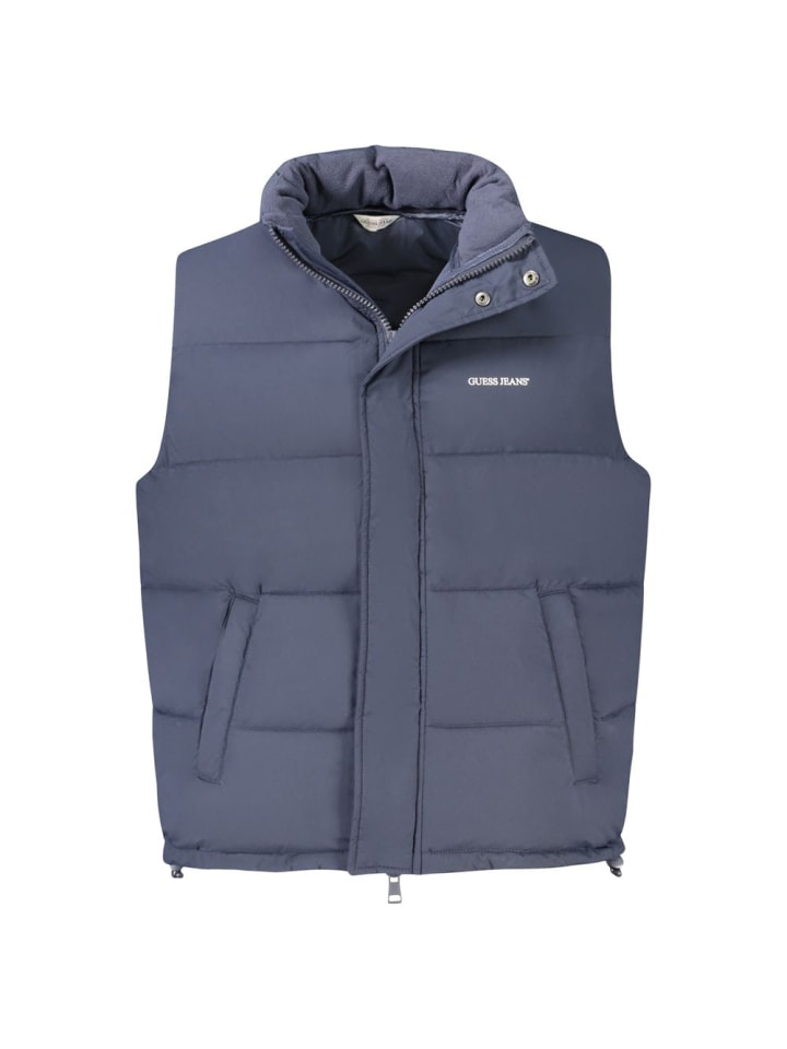 Blau Polyester Herren ärmellos Jacke