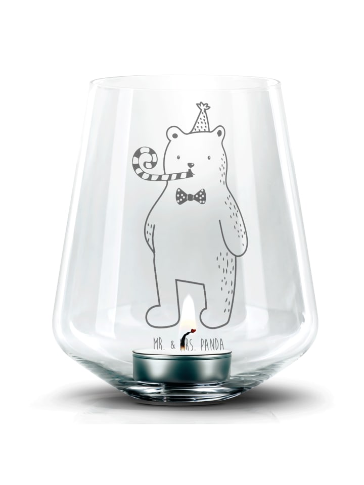 Windlicht Bär Geburtstag ohne Spruch in Transparent