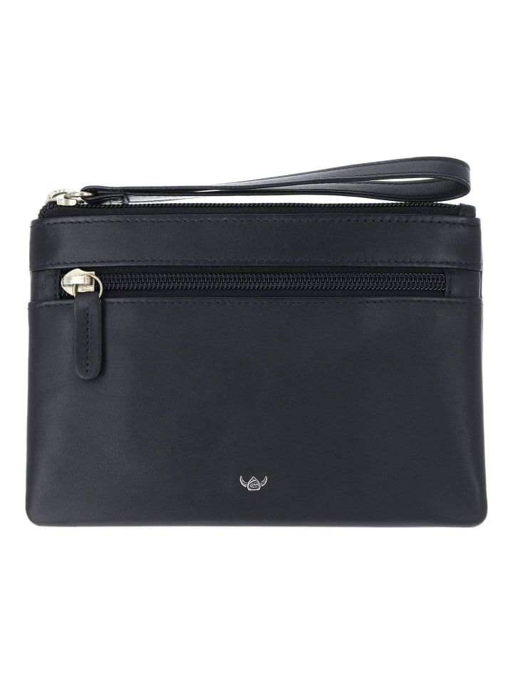 Polo Herrentasche RFID Schutz Leder 18 cm schwarz