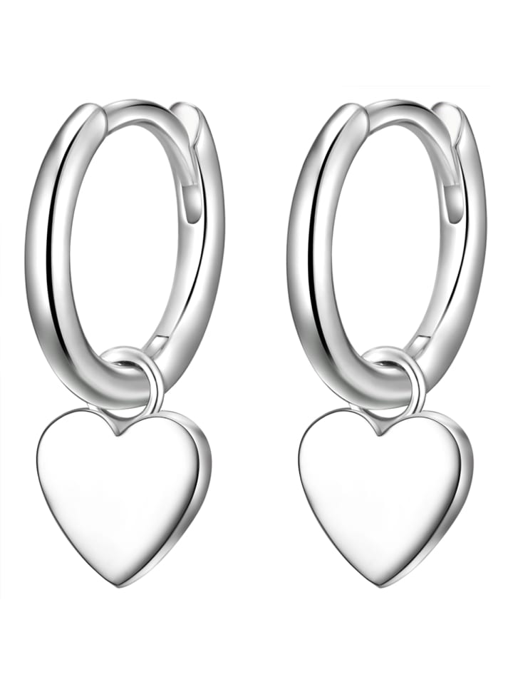 Creolen Herz aus Sterling Silber in silber