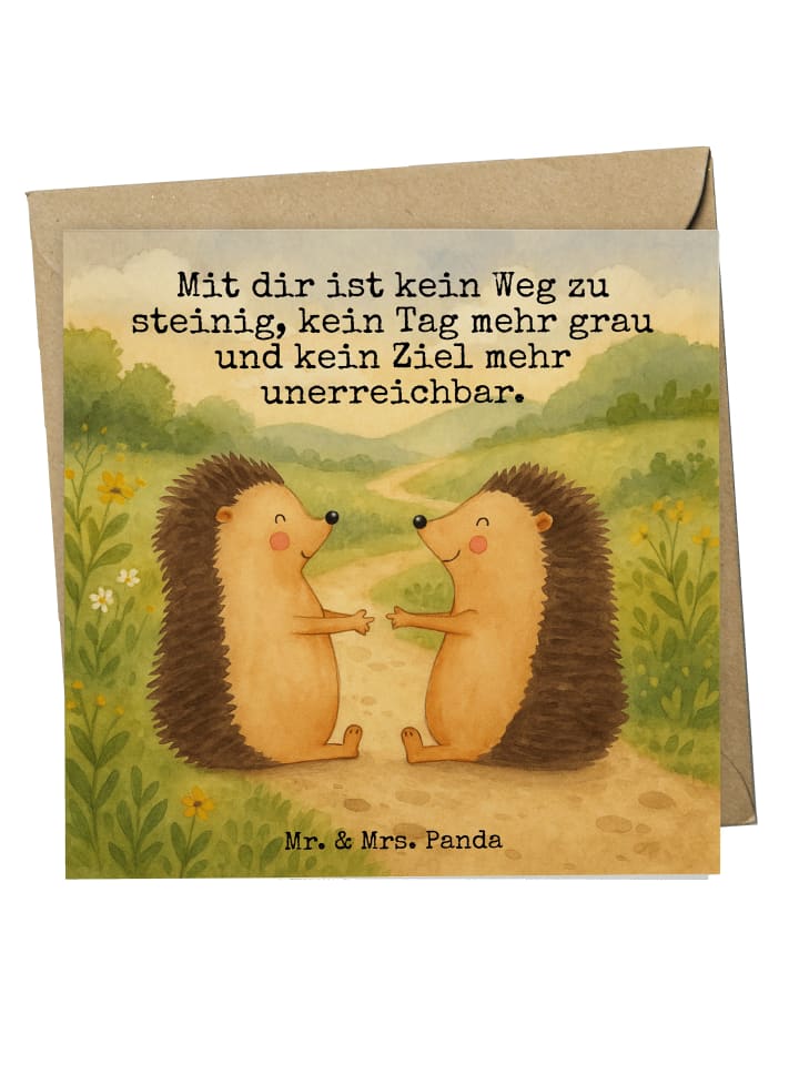 Grußkarte Igel Liebe Design mit Spruch in Weiß