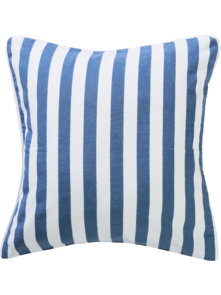 Edel-Flanell Kuschelkissenbezug in blau-weiß