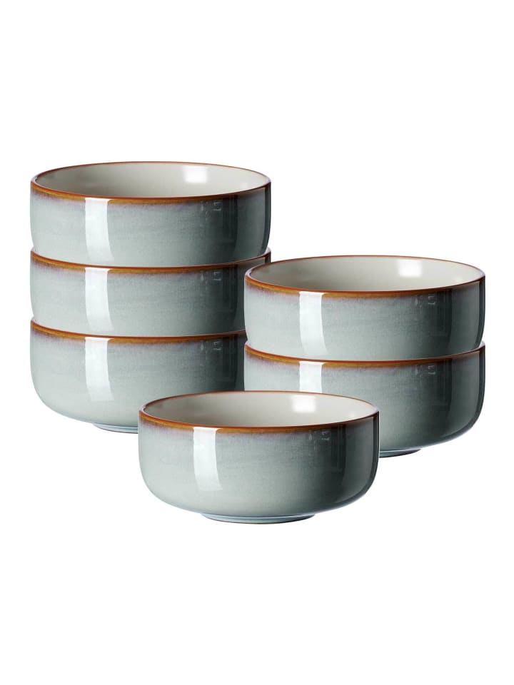 6er Set Müslischalen Portofino in ø 14,5 cm in grau