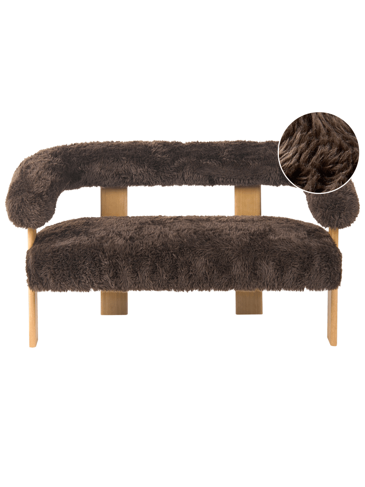 2-Sitzer Sofa ILBRO in Braun - (W) 138 x (H) 76 x (L) 68 cm