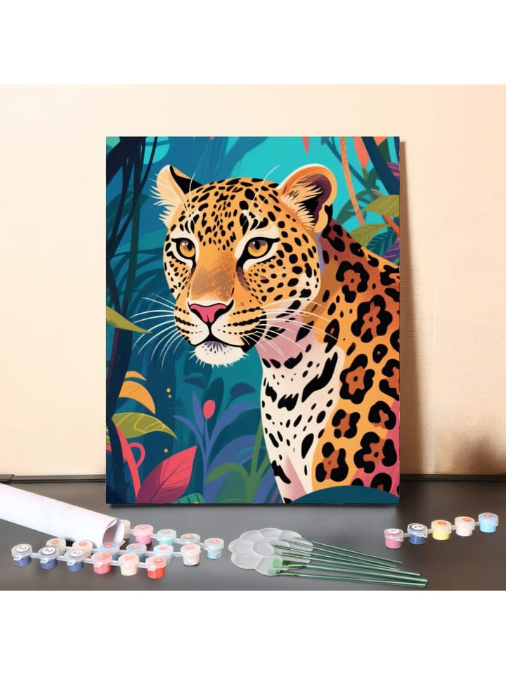 DIY Malen nach Zahlen Set-"Dschungelpanther" 